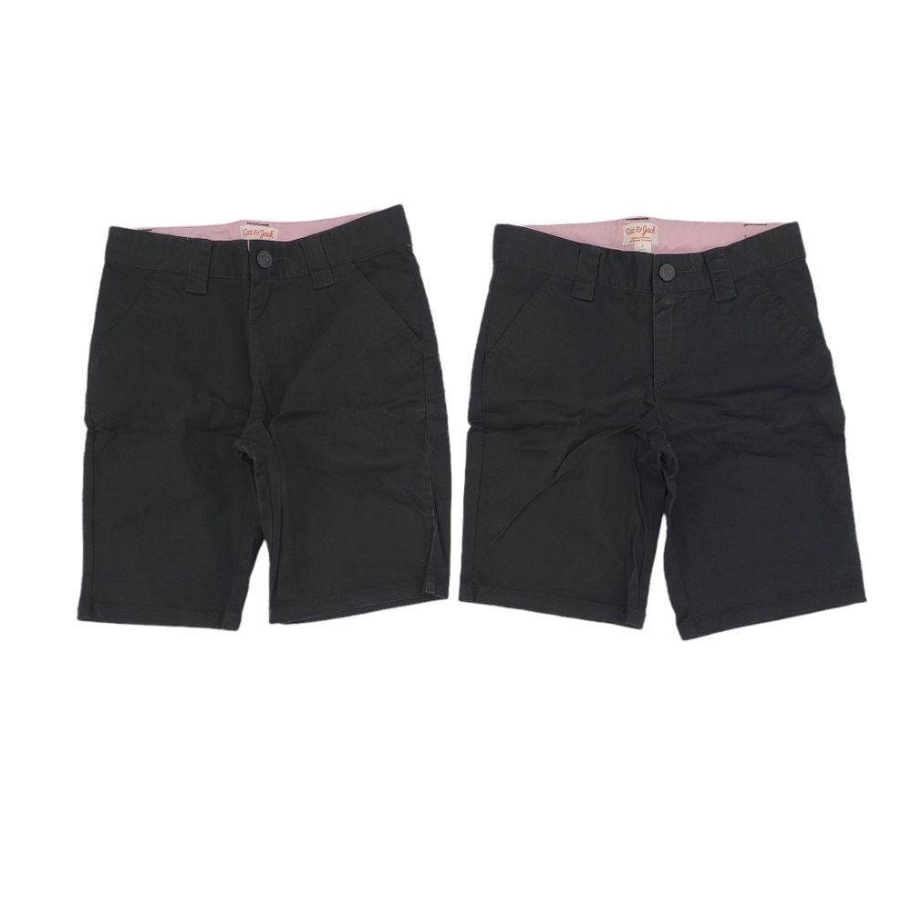 NWT Cat & Jack Girls School Uniform Shorts Size 7 Two Pack Ebony